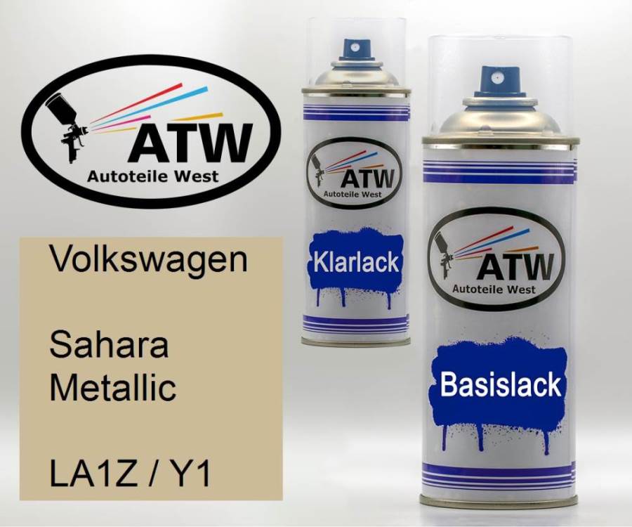 Volkswagen, Sahara Metallic, LA1Z / Y1: 400ml Sprühdose + 400ml Klarlack - Set, von ATW Autoteile West.